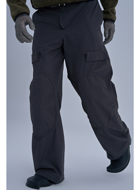 Pointless 24FW 原创翻折口袋设计特殊机理直筒工装裤