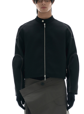 POINTLESS黑色贴布复古夹克