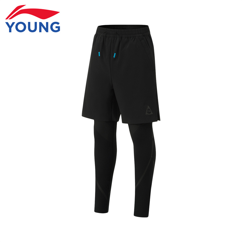 李宁假两件运动裤儿童裤子男大童