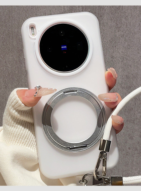 白色二合一软硬双层保护套适用vivoX300手机壳X200新款360金属旋转支架X100S硅胶X300Pro防摔外壳Ultra创意女