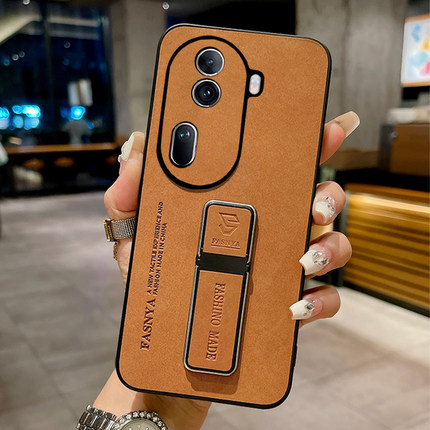 复古翻毛皮支架适用OPPOReno14手机壳Reno15保护套13Pro新款12镜头全包11防摔10外壳9简约8高级感7女款6/5/4
