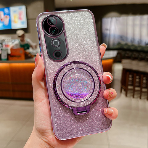 闪粉流沙支架适用vivos50手机壳vivoS30Promini保护套s20硅胶S19软壳全包s18防摔s17Pro外壳s16个性s15时尚女