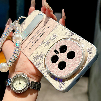 皮质素描山茶花适用华为荣耀magic8手机壳magic7保护套支架魔术6Pro镜头全包5轻奢4小香风X70防摔外壳X60女款