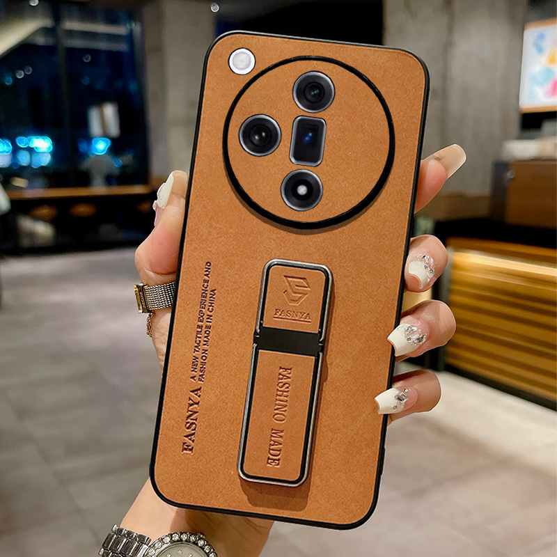 复古翻毛皮支架适用OPPOfindx8手机壳OPPOfindx9新款findx7镜头全包findx8S+软边防摔x6Pro简约x5高级感Ultra