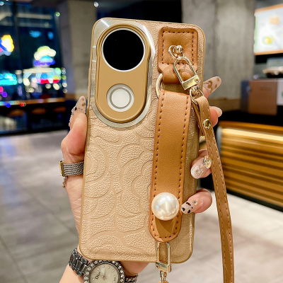 皮质山茶花适用于vivoS30手机壳新款S20Pro保护套S19珍珠腕带S18斜跨背带S17全包S16防摔S15高级感S12女款S10