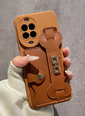 美拉德棕色腕带零钱卡包适用华为Nova15手机壳Nova14斜跨Nove13Pro背带12高级感10软壳全包10防摔9外壳8女款7