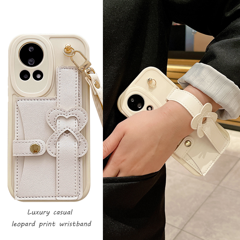 爱心腕带零钱卡包适用于华为nova13手机壳nova14保护套nove12Pro镜头全包novo11防摔10外壳9小香风新款8简约7