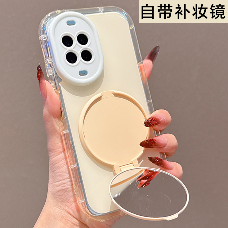 多巴胺撞色补妆镜支架适用于华为nova14手机壳nova13新款小众nove12Pro气囊防摔11镜头全包10简约少女9保护套