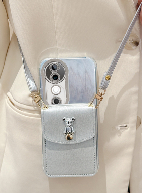 羽纱小熊卡包适用vivoS50手机壳s30Promini保护套s20全包镜头膜s19斜跨s18背包式s17Pro防摔s16外壳s15高级感