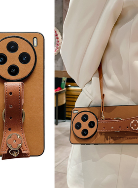 复古磨砂翻毛皮适用于vivoX200手机壳vivoX300Pro保护套耐脏x100S镜头全包维沃X200Promini腕带斜跨个性防摔