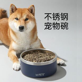 加厚不锈钢狗碗宠物碗大号金毛柯基猫碗水碗饭盆食盆中大型狗狗碗