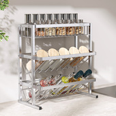 304不锈钢调味料品架厨房台面置物架油盐酱醋用品大容量收纳架篮