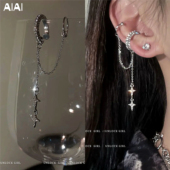 闪钻星星流苏耳夹女ins潮小众高级感2025新款 一体式 无耳洞耳骨夹