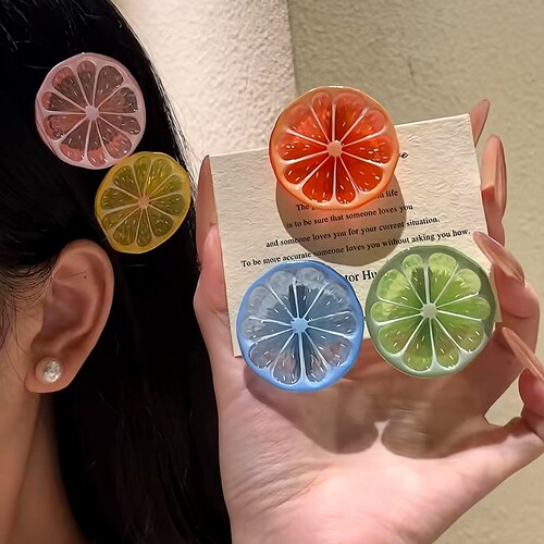柠檬片甜妹百搭发夹女侧边夹