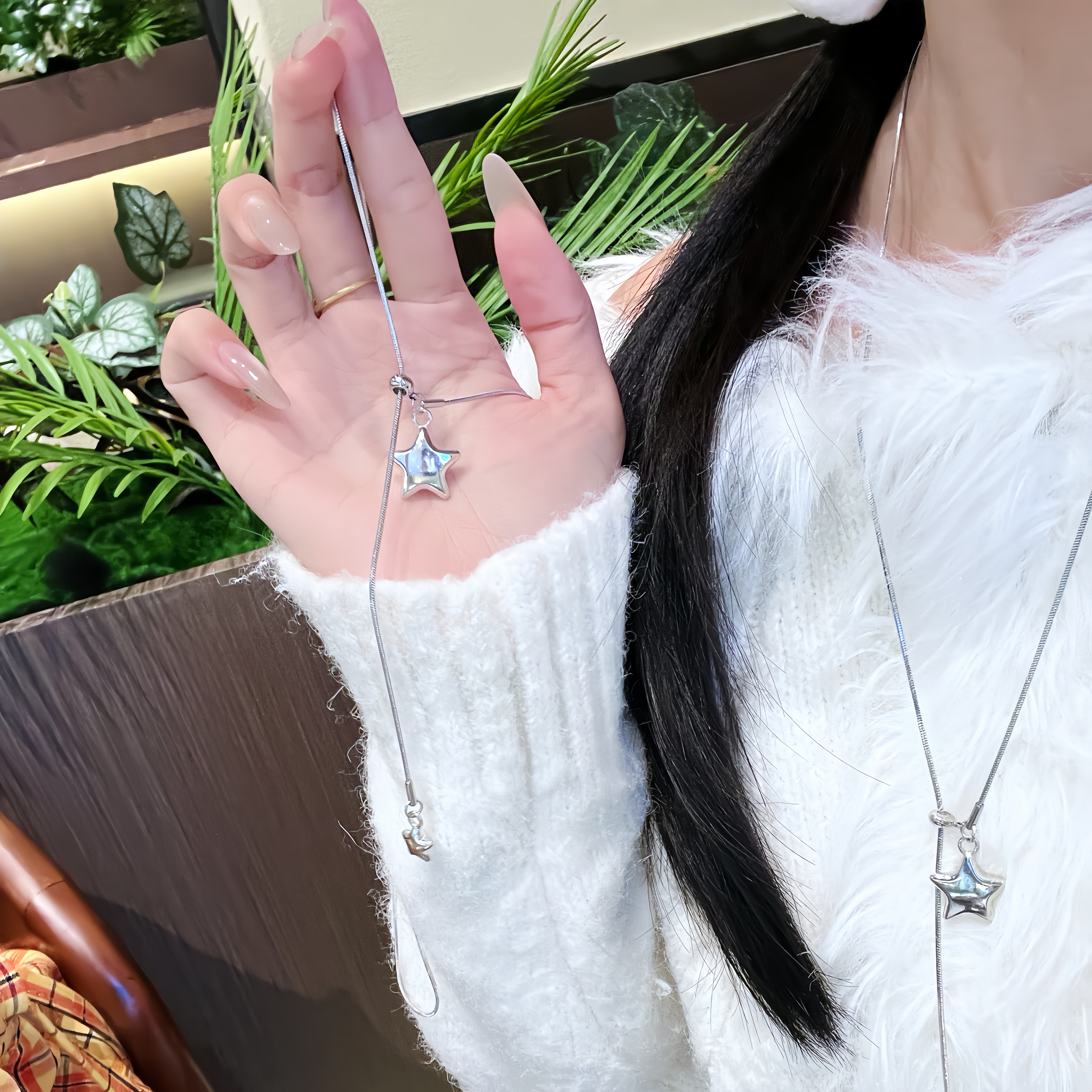 韩系长款星星可调节秋冬毛衣链