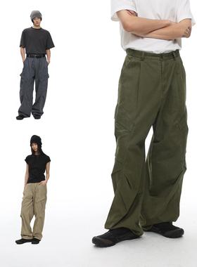 ARCH BY ROARINGWILD咆哮野兽 军绿色工装裤宽松户外美式伞兵裤男