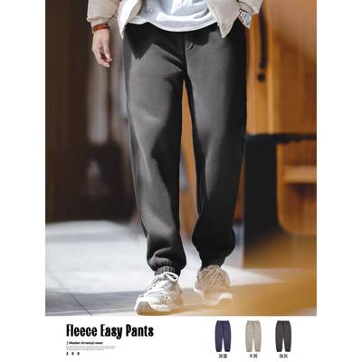 马登工装 美式休闲Easypants加绒束脚卫裤运动保暖直筒长裤男春