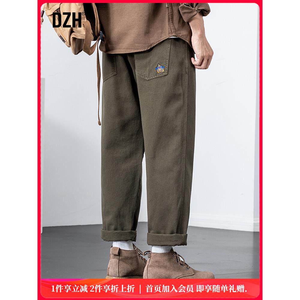 男士军绿色工装裤男秋季2026新款裤子男款休闲裤男裤春秋款直筒裤