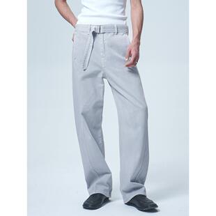 SEE ALSO阿苏特染老妹美式复古弯刀牛仔裤直筒宽松休闲裤男LD4155