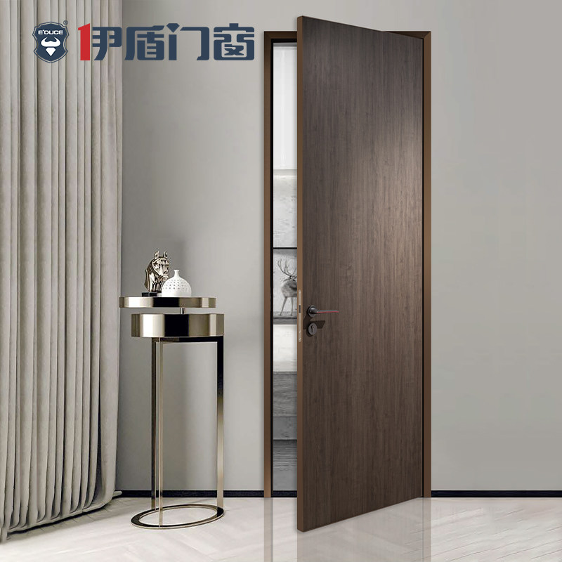 伊盾门窗4533极简铝木生态门卧室门室内隐形无边框厕所门