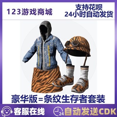 PUBG条纹生存者套装夹克送2级头