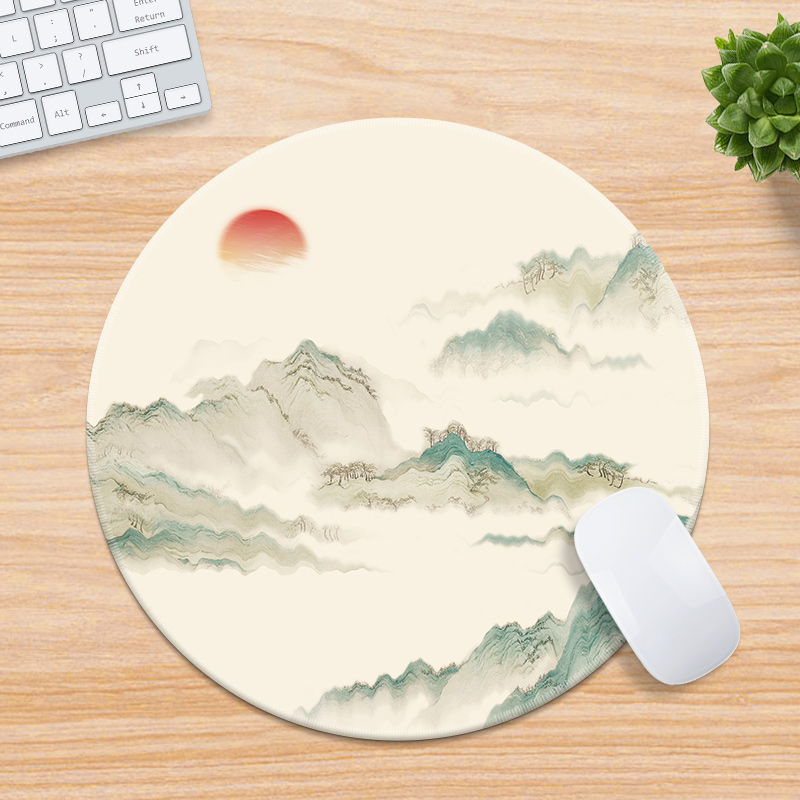 国风水墨山水画鼠标垫橡胶