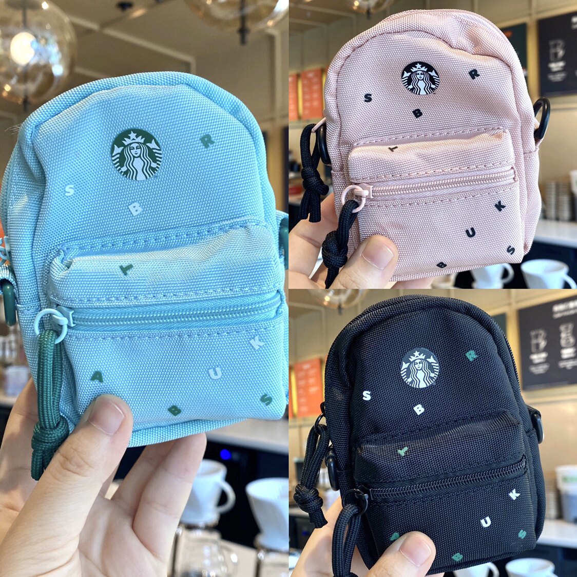 星巴克咖啡轻生活多功能迷你mini书包手包挂件背包情侣生日礼物