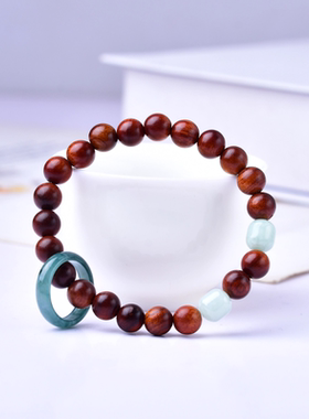 SHAHD晶字塔 紫檀和田玉手链手串设计感