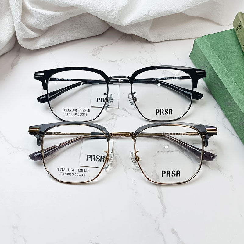 帕莎眼镜多边形金属细边眼镜架可配高度近视显瘦镜架超轻PJ78010