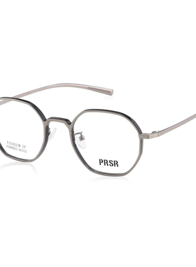 新款帕莎眼镜框男女纯钛半框眼镜架近视圆脸金属复古眉毛架90023