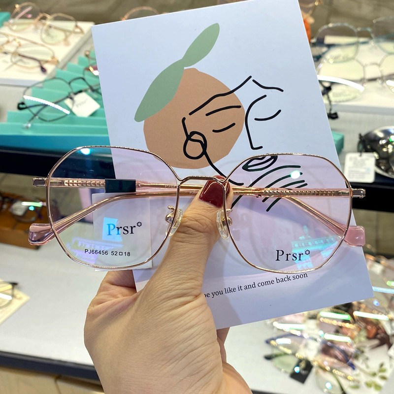 Prsr帕莎眼镜架可配近视镜片金属细边框架眼镜男女士眼镜框66456