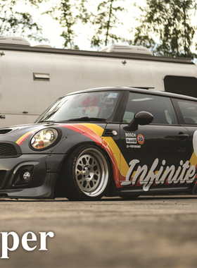 适用于宝马迷你MINIR56cooper S车贴拉花F54R60侧裙改装个性贴纸