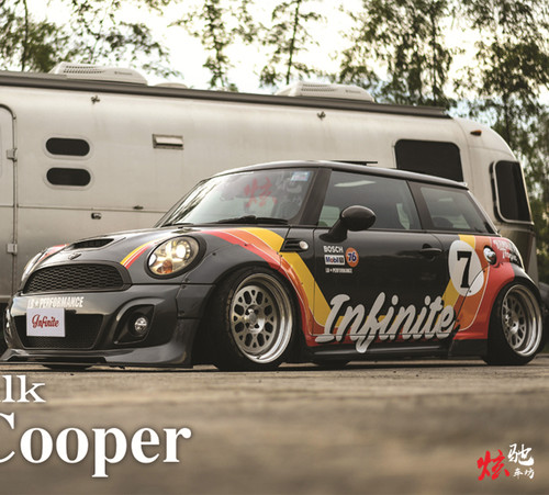 适用于宝马迷你MINIR56cooper S车贴拉花F54R60侧裙改装个性贴纸