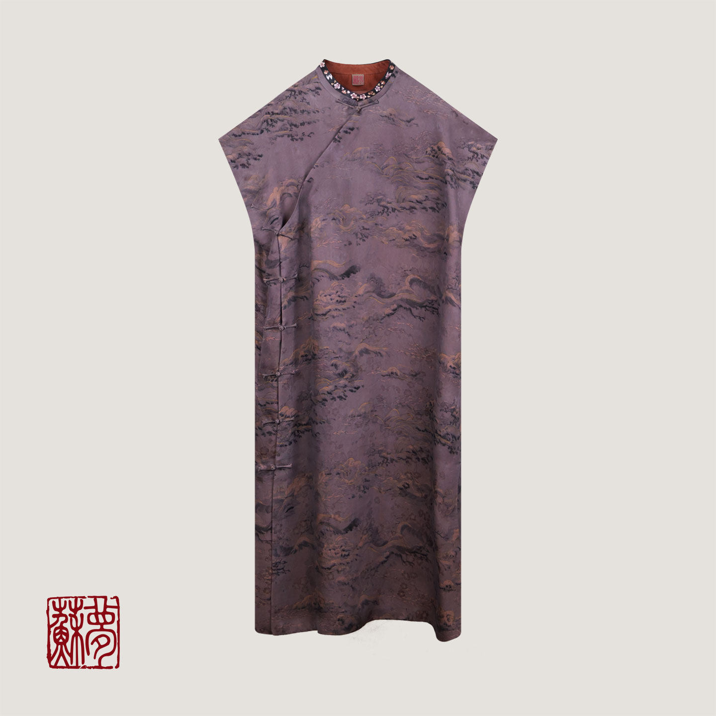 {苏梦}【锦绣】手绣领香云纱大袍0101637