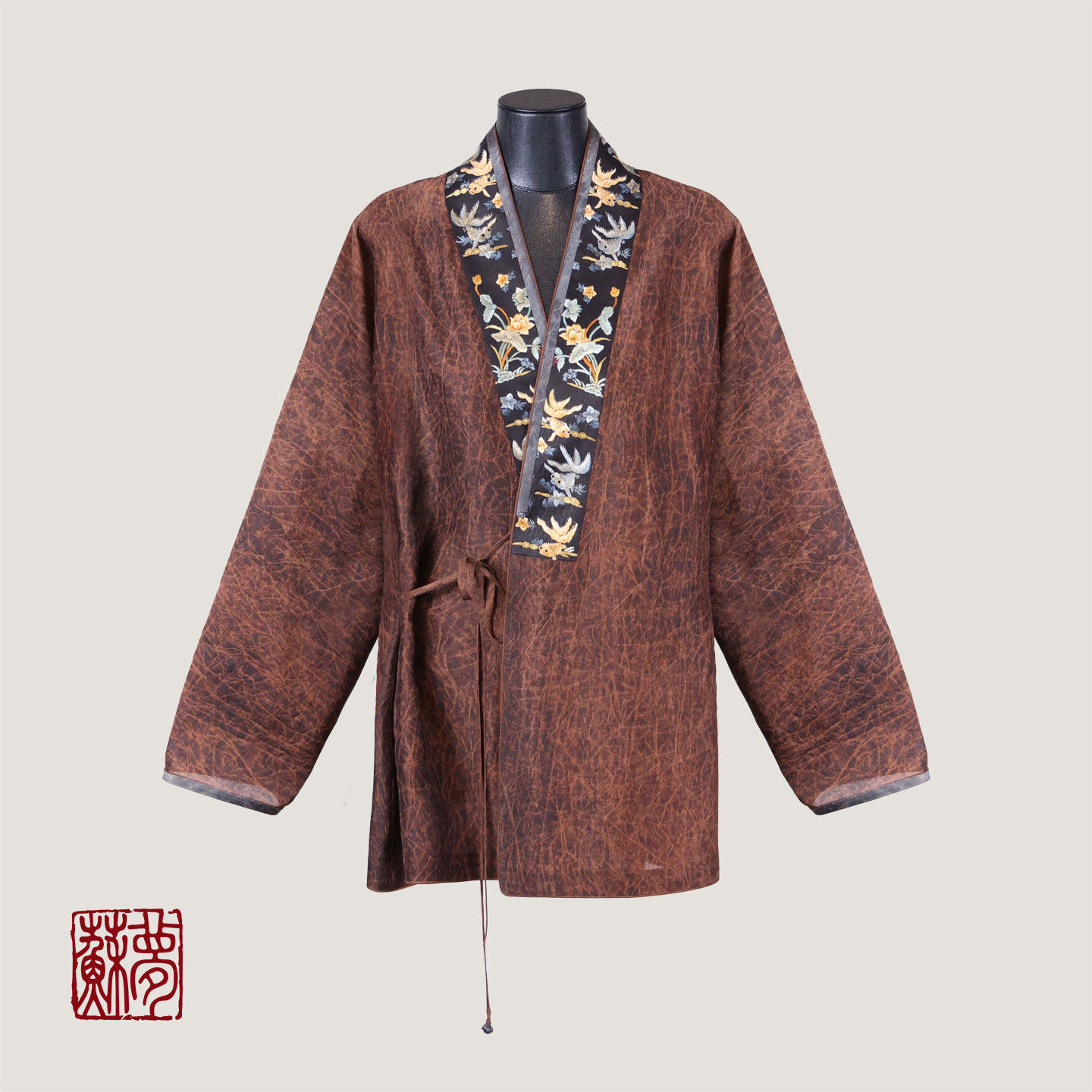 {苏梦}【古蘭】香云纱手绣汉服交领上衣01031865