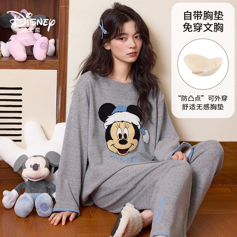 Disney迪士尼秋冬羊绒套头女长袖长裤宽松印花舒适休闲家居服0260,女士内衣/男士内衣/家居服,睡衣/家居服套装,淘宝优惠券,粉丝福利购,淘宝优惠卷