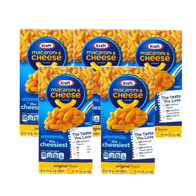 206g*5*3 Kraft Macaroni boxes Macaroni Mac and Cheese Pasta 粮油调味/速食/干货/烘焙 意大利面 原图主图