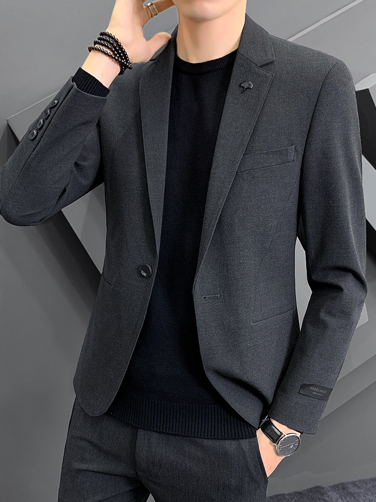 休闲小西装外套男士春秋季韩版潮流痞帅修身西服免烫商务正装上衣