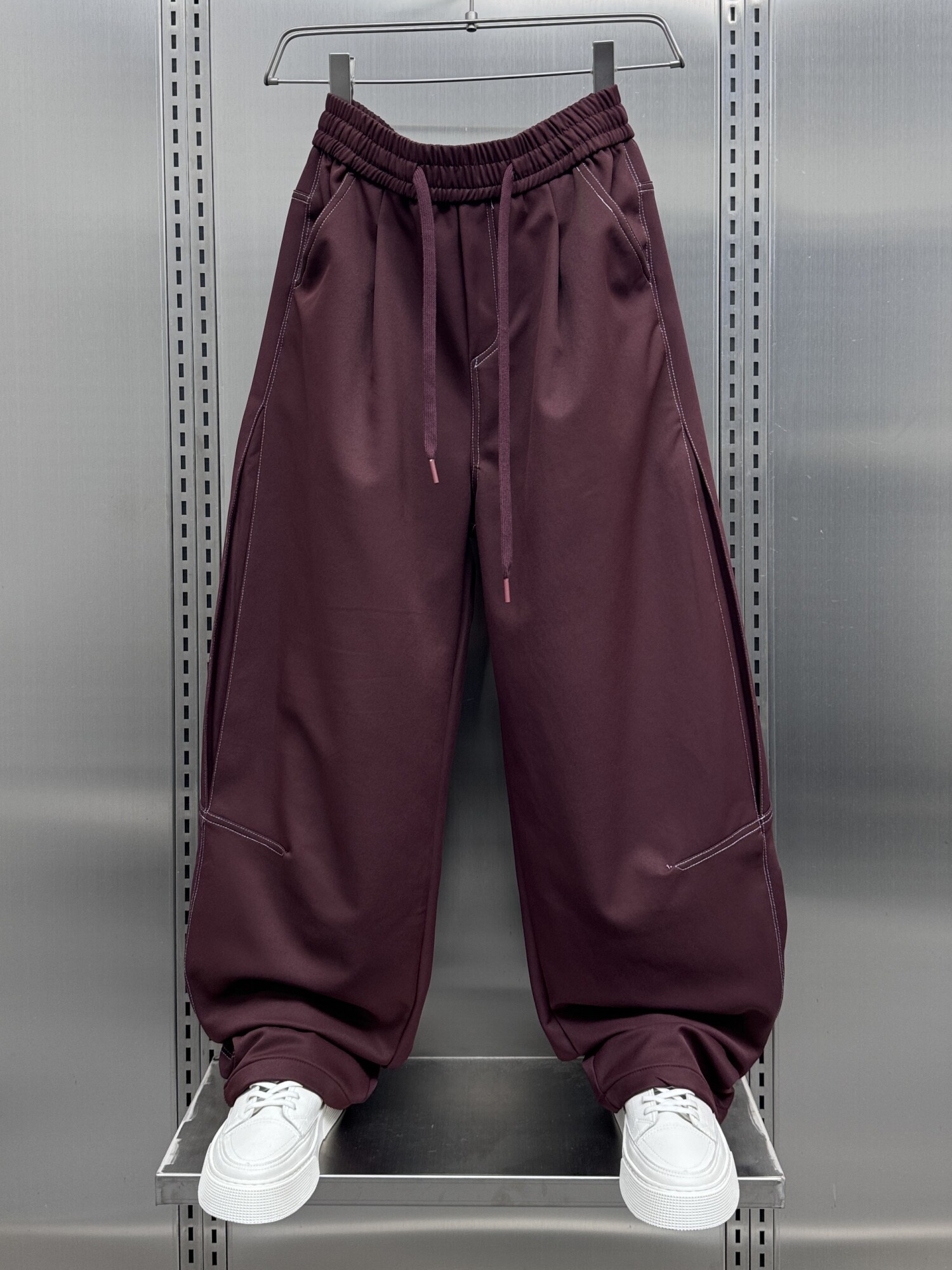 弯刀休闲裤男士春秋冬季潮牌痞帅垂感工装裤重磅美式宽松阔腿裤子