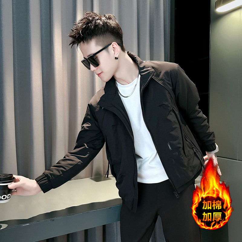 解构棉服夹克男士秋冬季潮流保暖立领男装上衣褂子高级感休闲外套