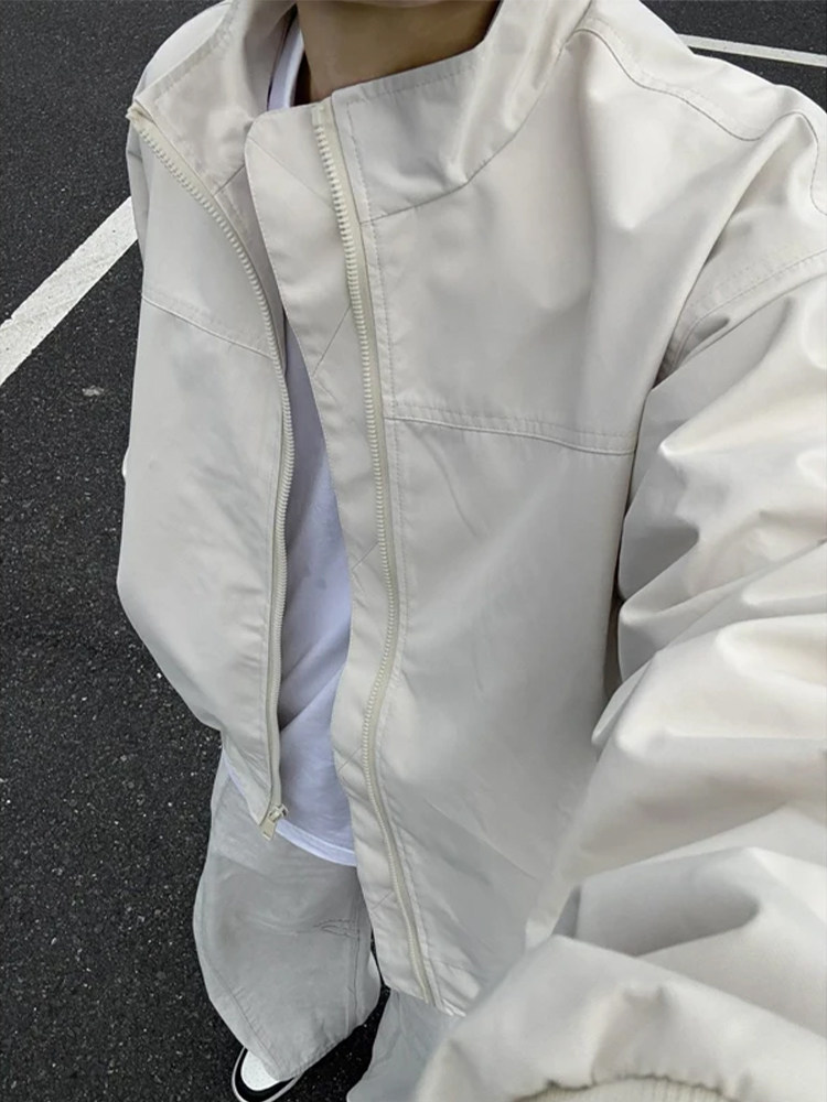 立领飞行夹克外套男春秋季新款潮牌美式机能冲锋衣三防工装棒球服