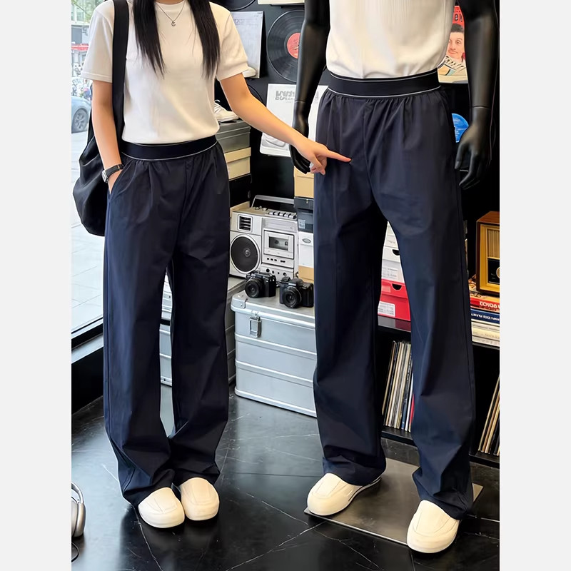 凉感阔腿运动裤男士夏季美式高街百搭速干裤子户外高级感休闲长裤