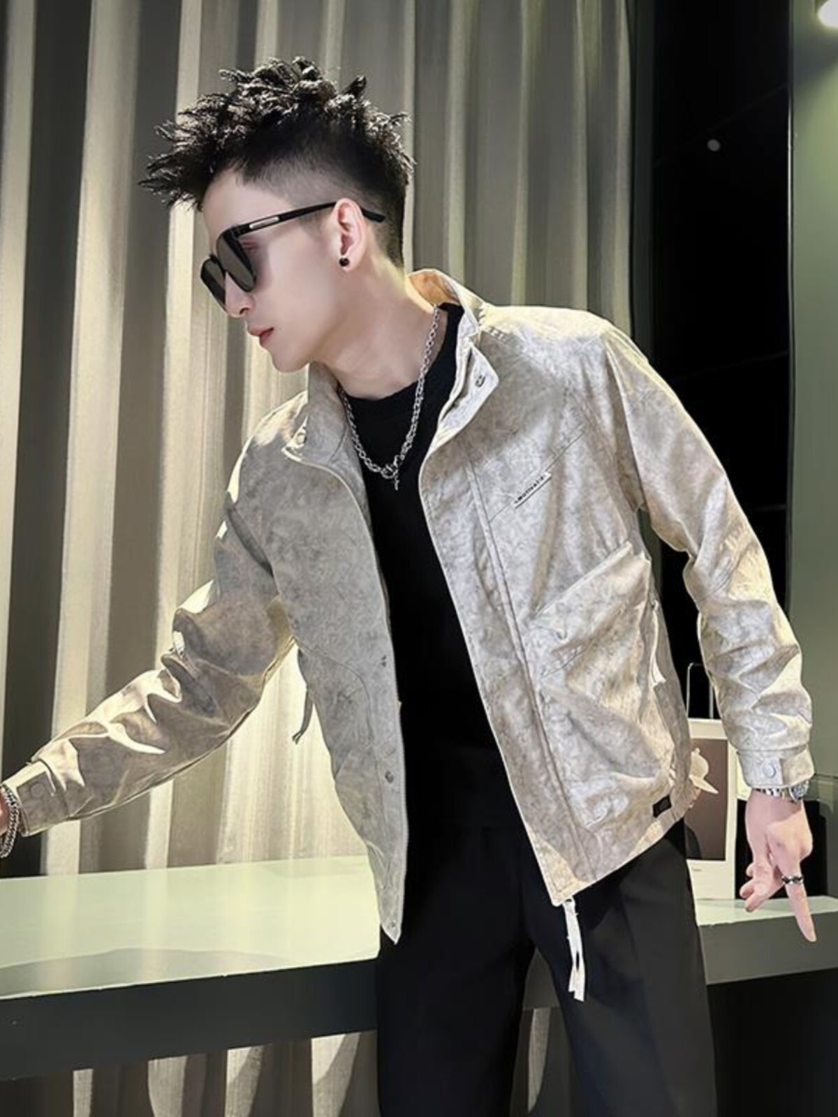 脏外套2025男士春秋冬新潮流品牌帅气高端立领时尚休闲夹克