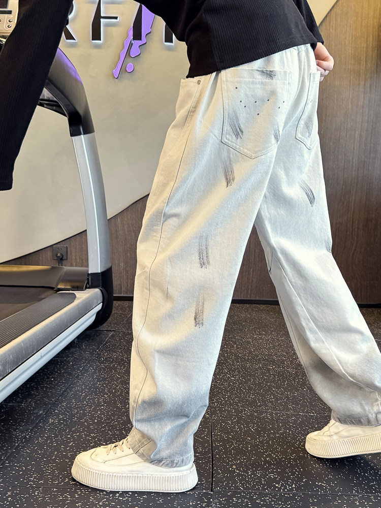 扎染直筒牛仔裤男春秋季2025新款潮牌痞帅休闲裤宽松百搭阔腿男裤,男装,牛仔裤,淘宝优惠券,粉丝福利购,淘宝优惠卷