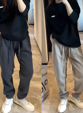 男士运动裤春季，秋季和冬季时尚品牌宽松和多功能弹力后宫裤纯色