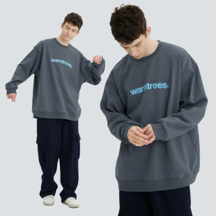 warmtrees品牌绣花logo圆领卫衣 宽松休闲卫衣 2025全新升级版