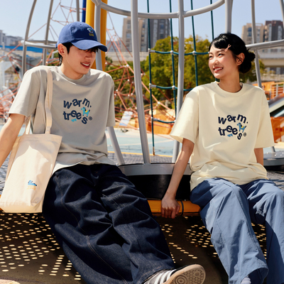 warmtrees噗噜小马系列散落logo短袖T恤休闲插画新款短袖男女同款