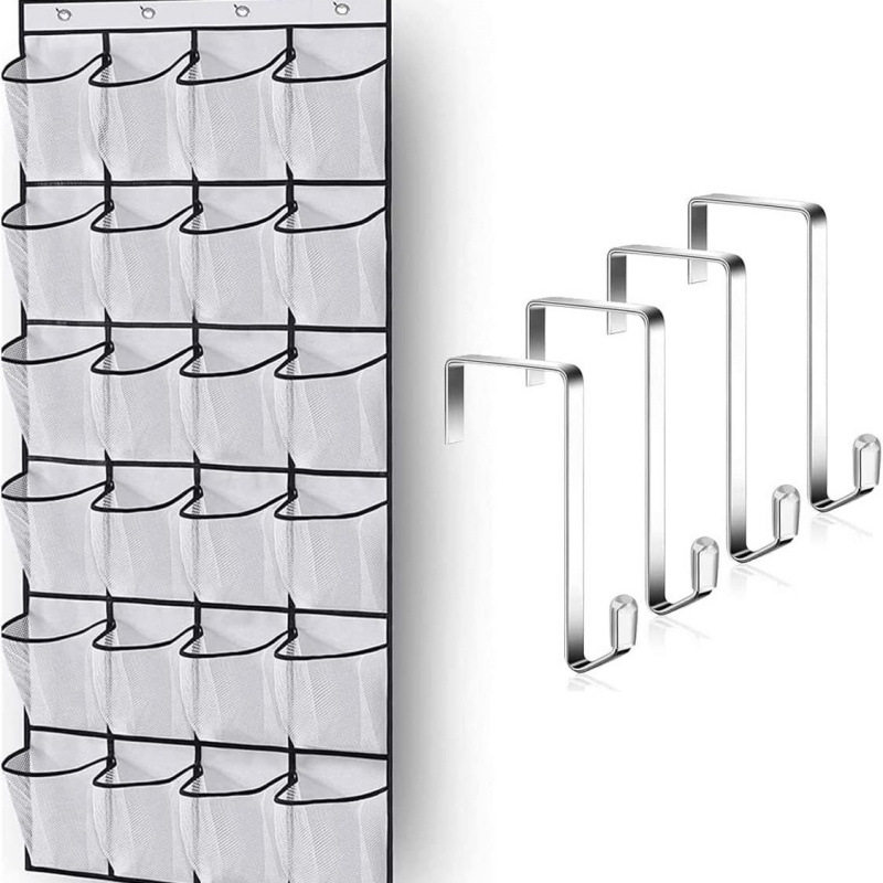 跨境门后鞋子挂袋无纺布多功能挂袋多层悬挂式收纳袋多层网格收纳,收纳整理,收纳挂袋,淘宝优惠券,粉丝福利购,淘宝优惠卷