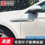 Phù hợp cho nhãn dán bên chắn bùn Volkswagen Lingdu chắn bùn bên thân xe logo sửa đổi trang trí dải sáng gat mua xe oto cốp điện