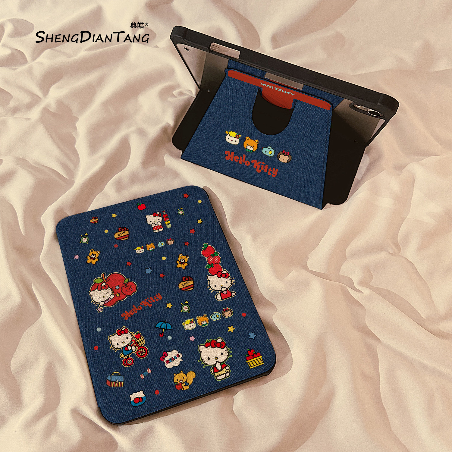 牛仔涂鸦猫咪360旋转iPadAir7/6保护套2025新款适用苹果iPad11保护壳平板第10代Pro11寸Air5带笔槽mini7女款,3C数码配件,平板电脑保护套/壳,淘宝优惠券,粉丝福利购,淘宝优惠卷